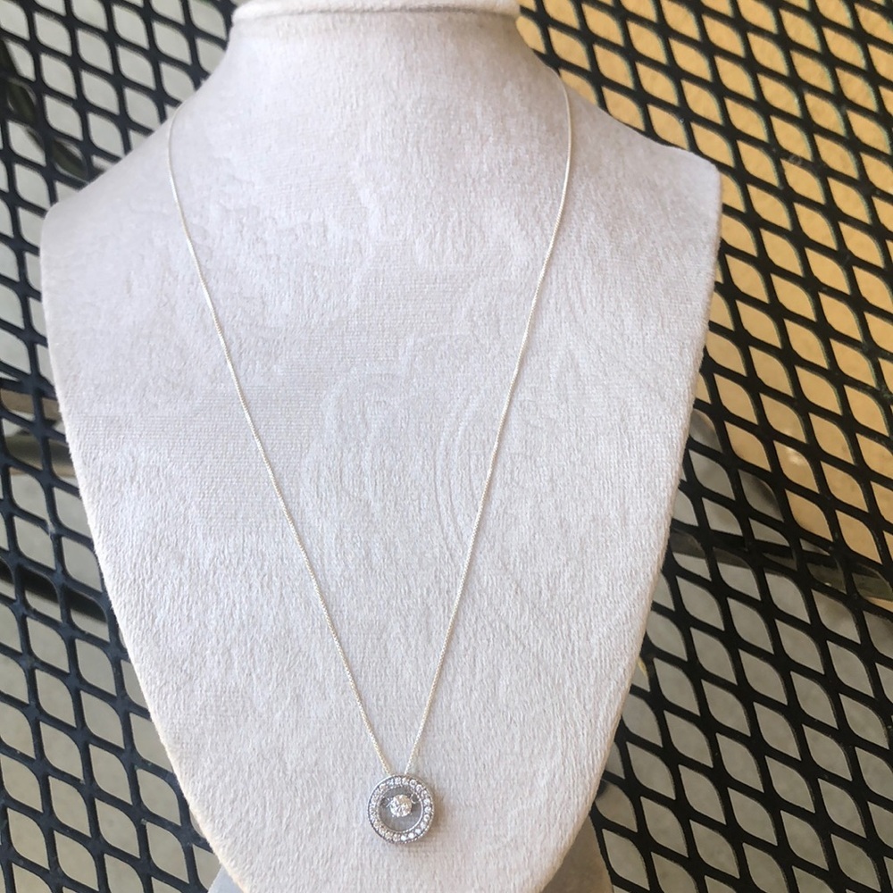 Made in Italy sterling cubic zirconia pendant & box chain necklace